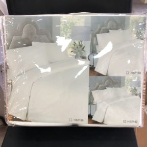 סט מצעים זוגי רקום 100% כותנה